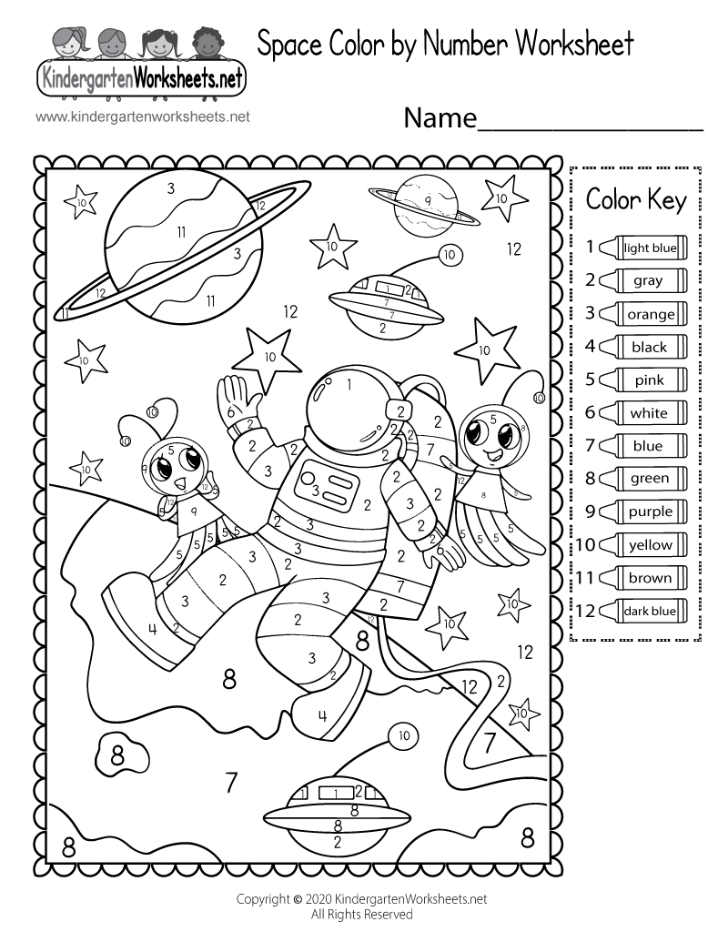 Space Colornumber Worksheet - Free Printable, Digital, &amp;amp; Pdf pertaining to Free Printable Space Worksheets