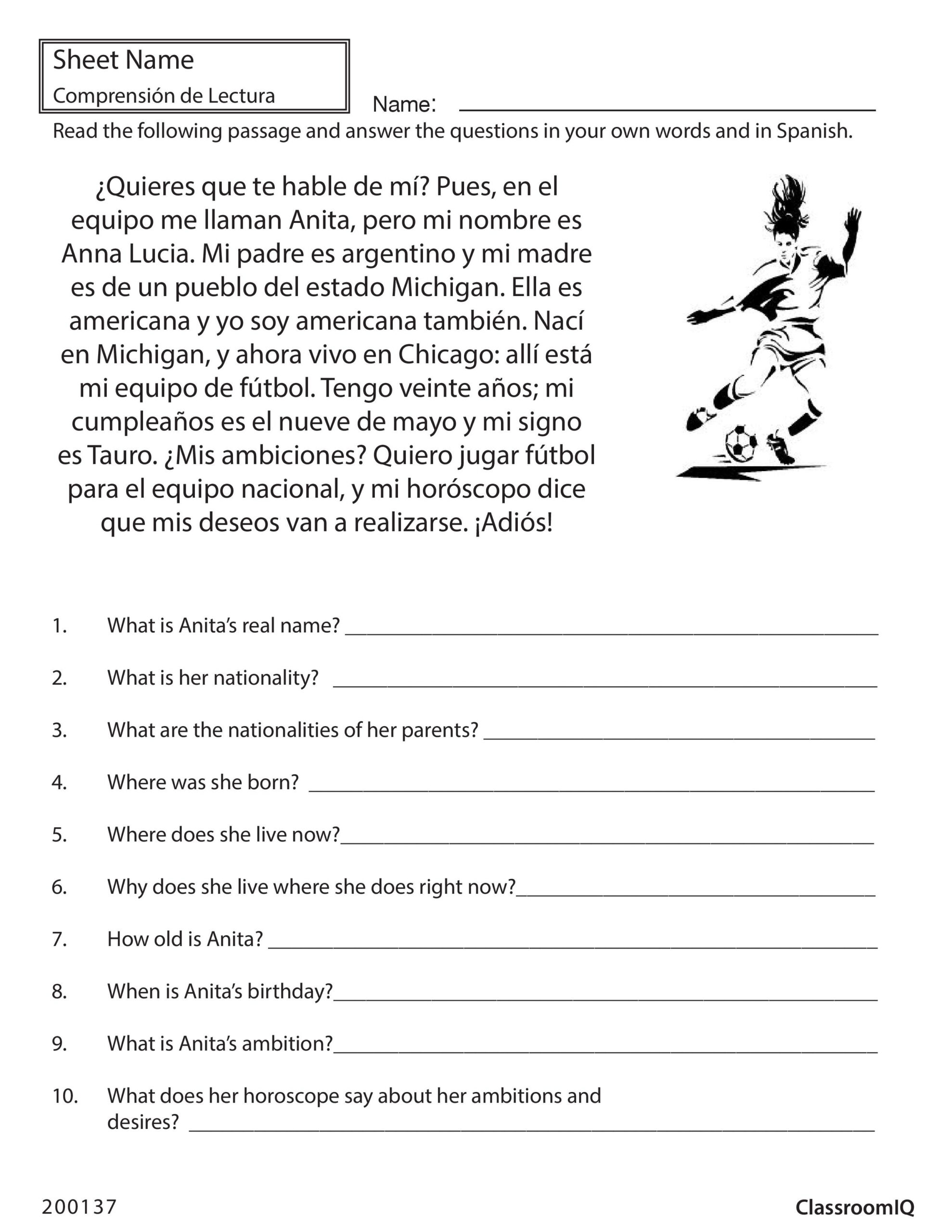 Spanish Worksheets: 8 Spanish Worksheets // Level 2 Ideas To Save inside Free Printable Spanish Reading Comprehension Worksheets