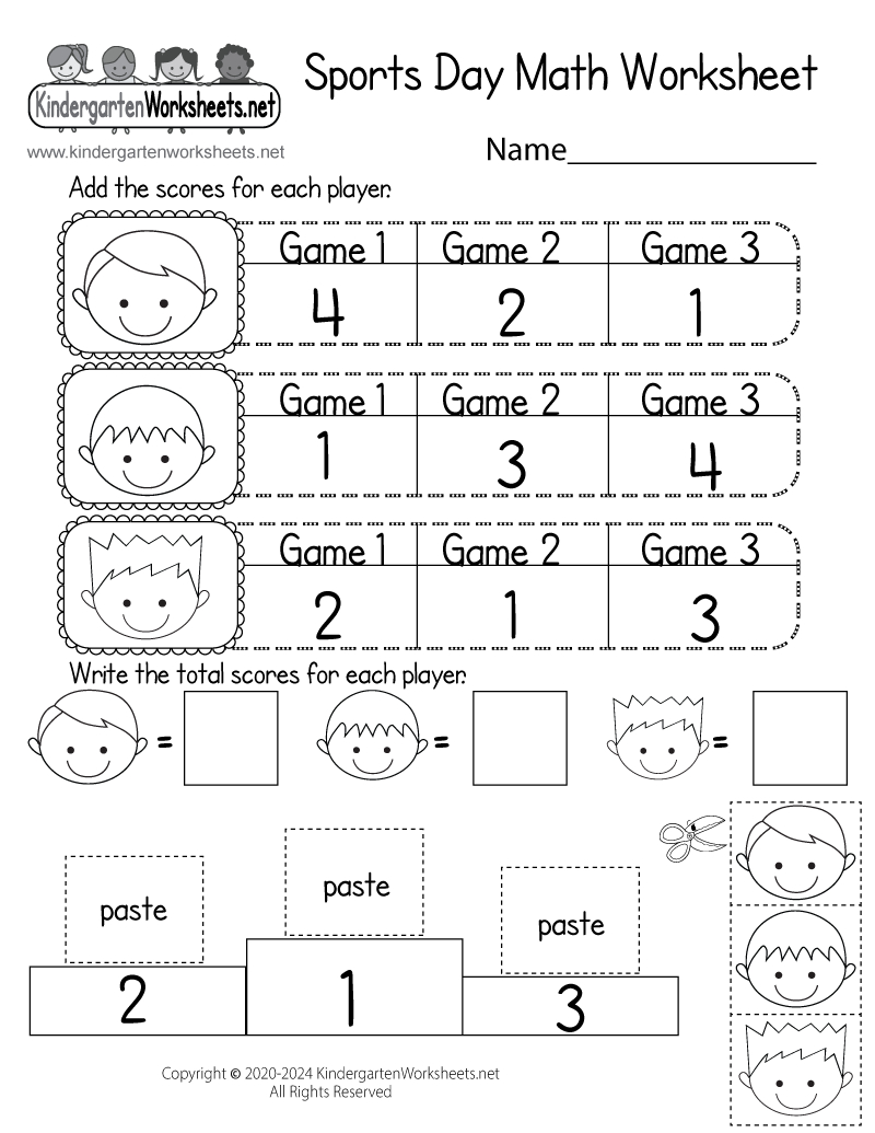 Sports Day Math Worksheet - Free Printable, Digital, &amp;amp; Pdf regarding Free Printable Kindergarten Worksheets Math