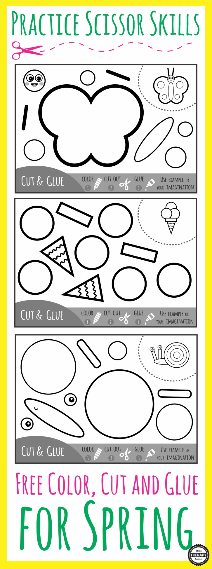 Spring Cut And Paste Practice Scissor Skills - Your Therapy Source in Free Printable Spring Cut and Paste Worksheets