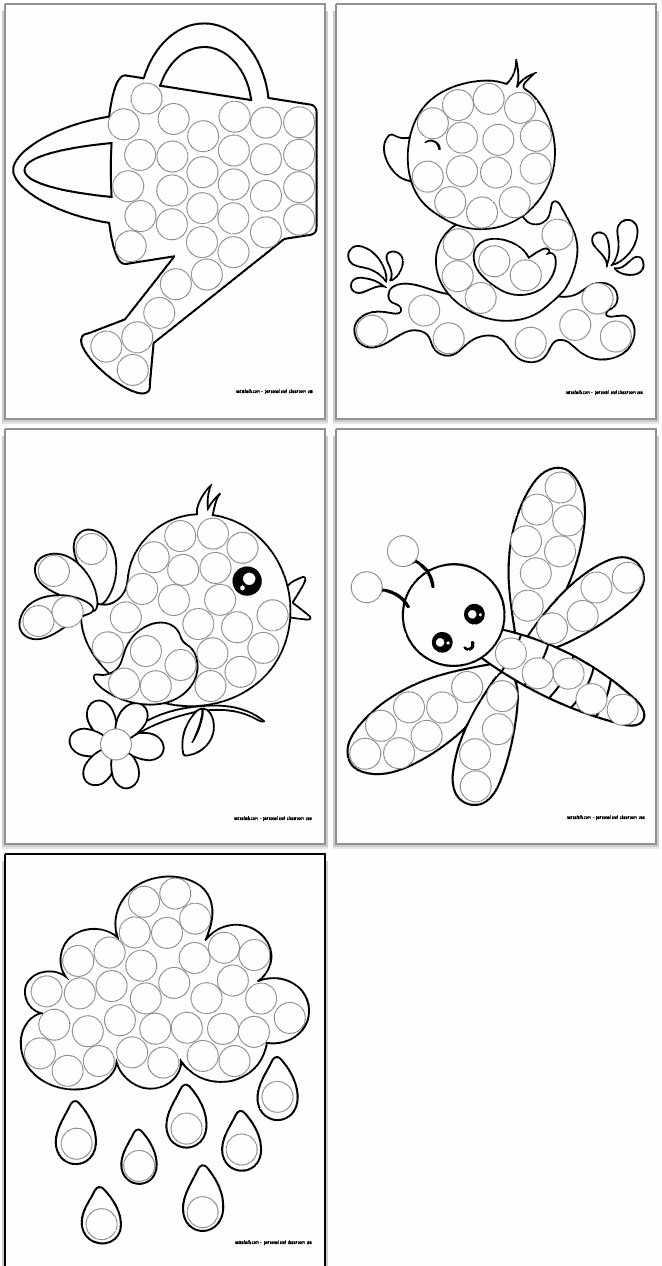 Spring Dot Painting Pages - The Artisan Life in Free Printable Dot Paint Worksheets