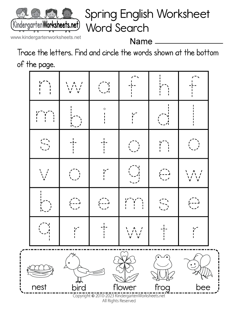 Spring English Worksheet - Free Printable, Digital, &amp;amp; Pdf within Kindergarten English Worksheets Free Printable