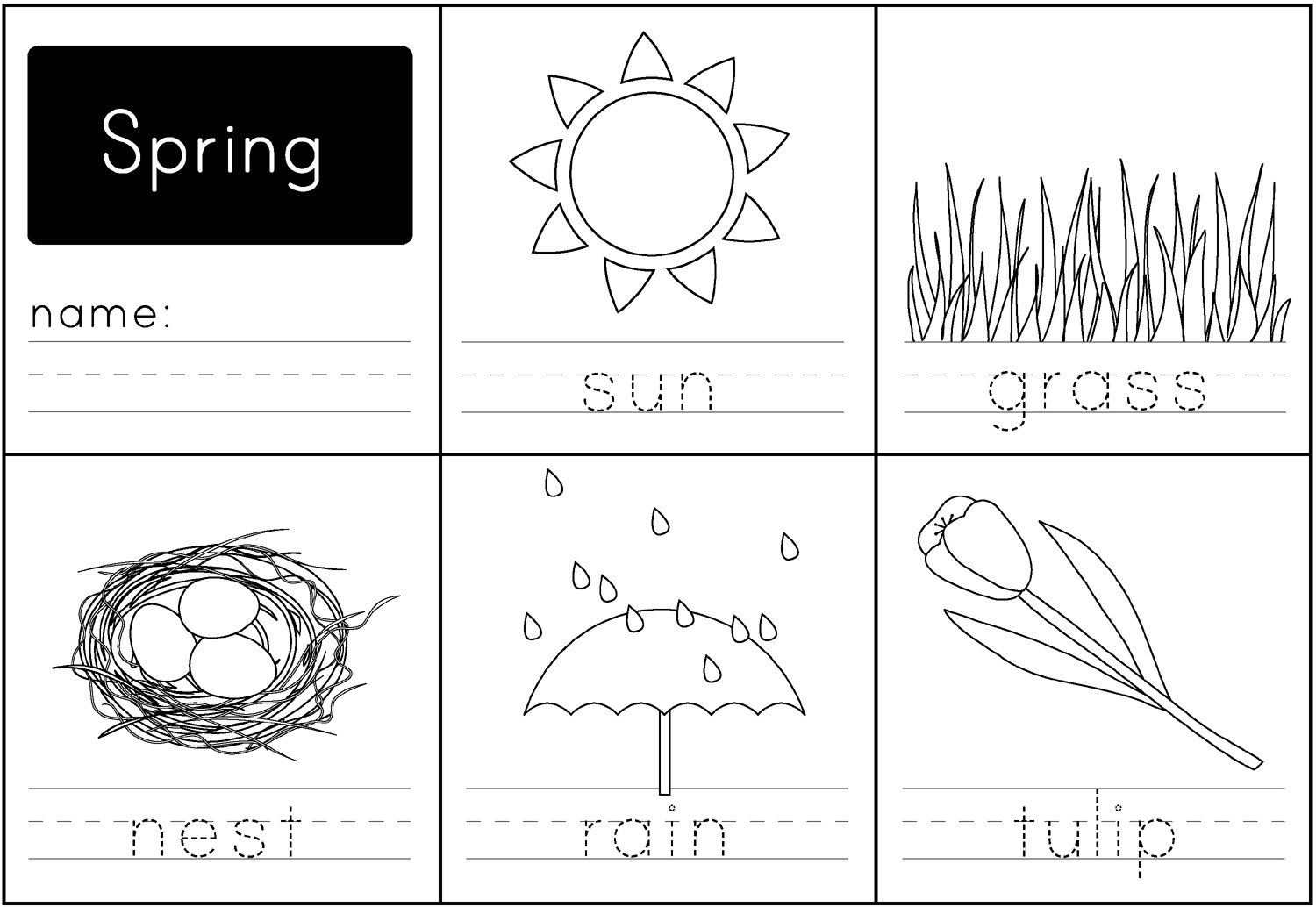 Spring Handwriting Printable - Paging Supermom with regard to Free Printable Spring Worksheets For Kindergarten