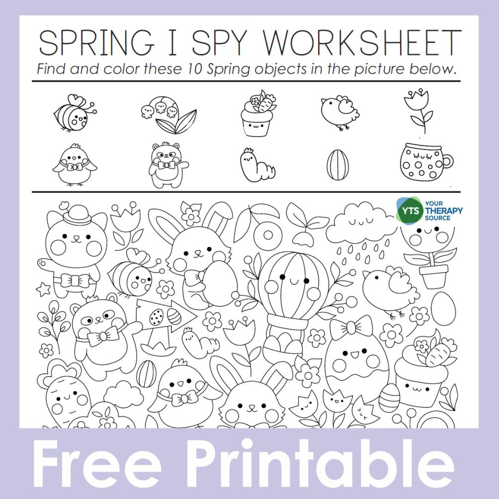Spring I Spy Worksheet - Free - Your Therapy Source throughout Free Printable Spring Preschool Worksheets