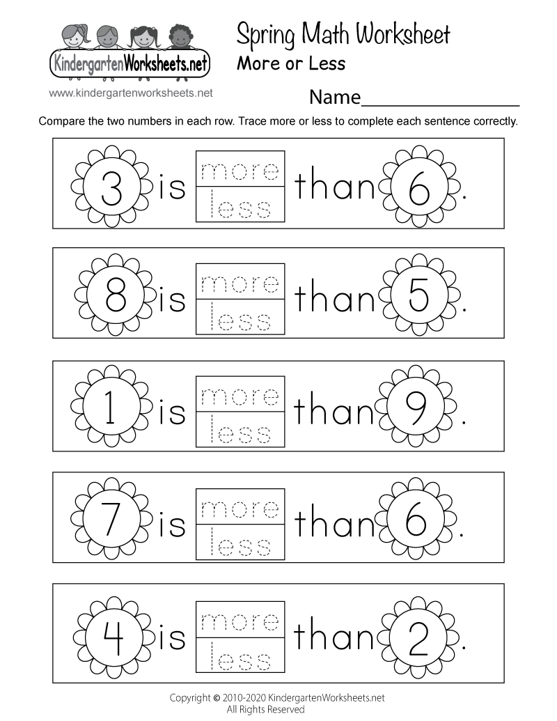 Spring Math Worksheet - Free Printable, Digital, &amp;amp; Pdf intended for Printable Free Kindergarten Worksheets