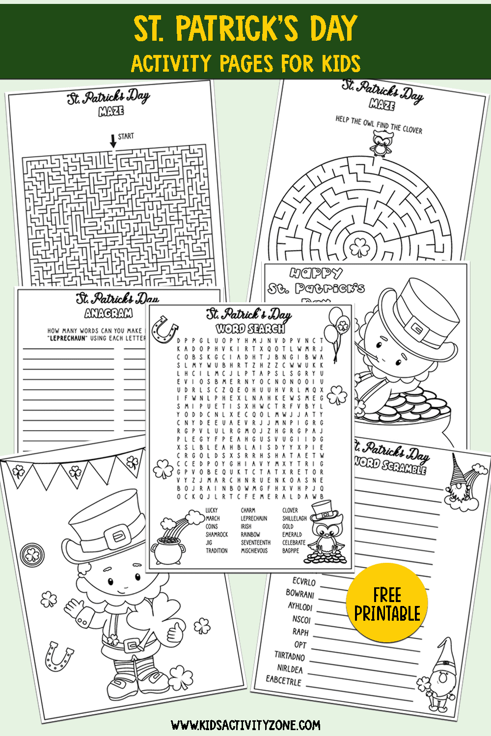 St. Patrick&amp;#039;S Day Activities Printable - Kids Activity Zone with regard to St Patrick&amp;amp;#039;s Day Free Printable Worksheets