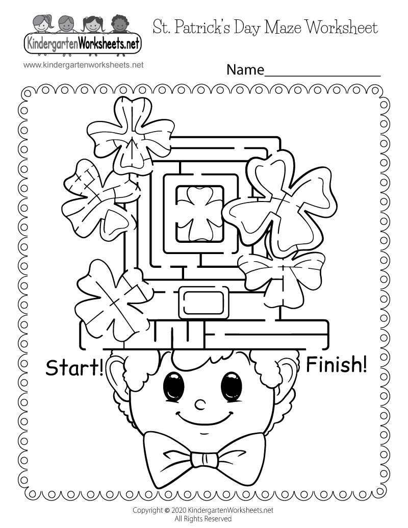 St. Patrick'S Day Maze Worksheet - Free Printable, Digital, & Pdf within St Patrick'S Day Free Printable Worksheets