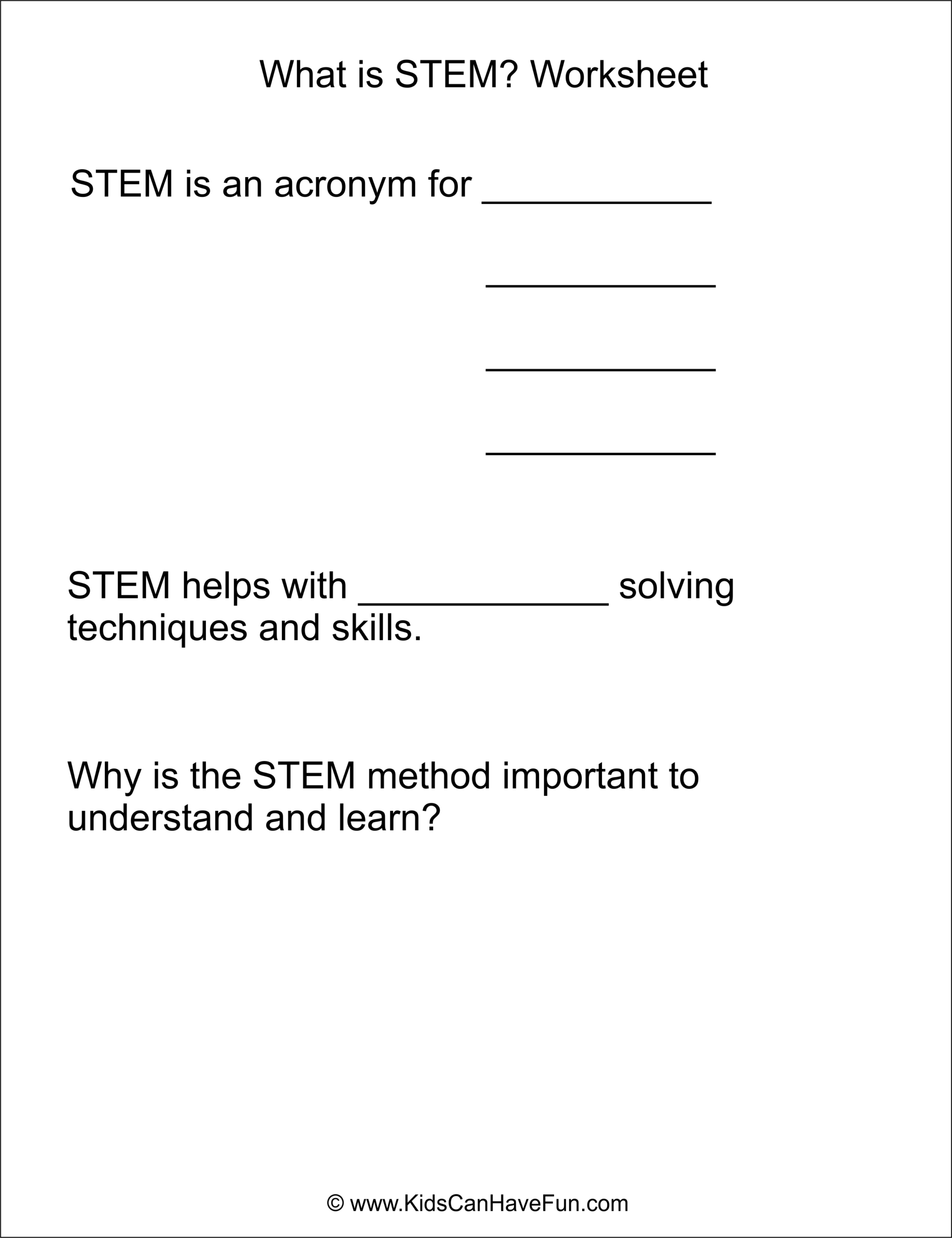 Stem Worksheets And Activities • Kidscanhavefun Blog - Play with Free Printable Stem Worksheets