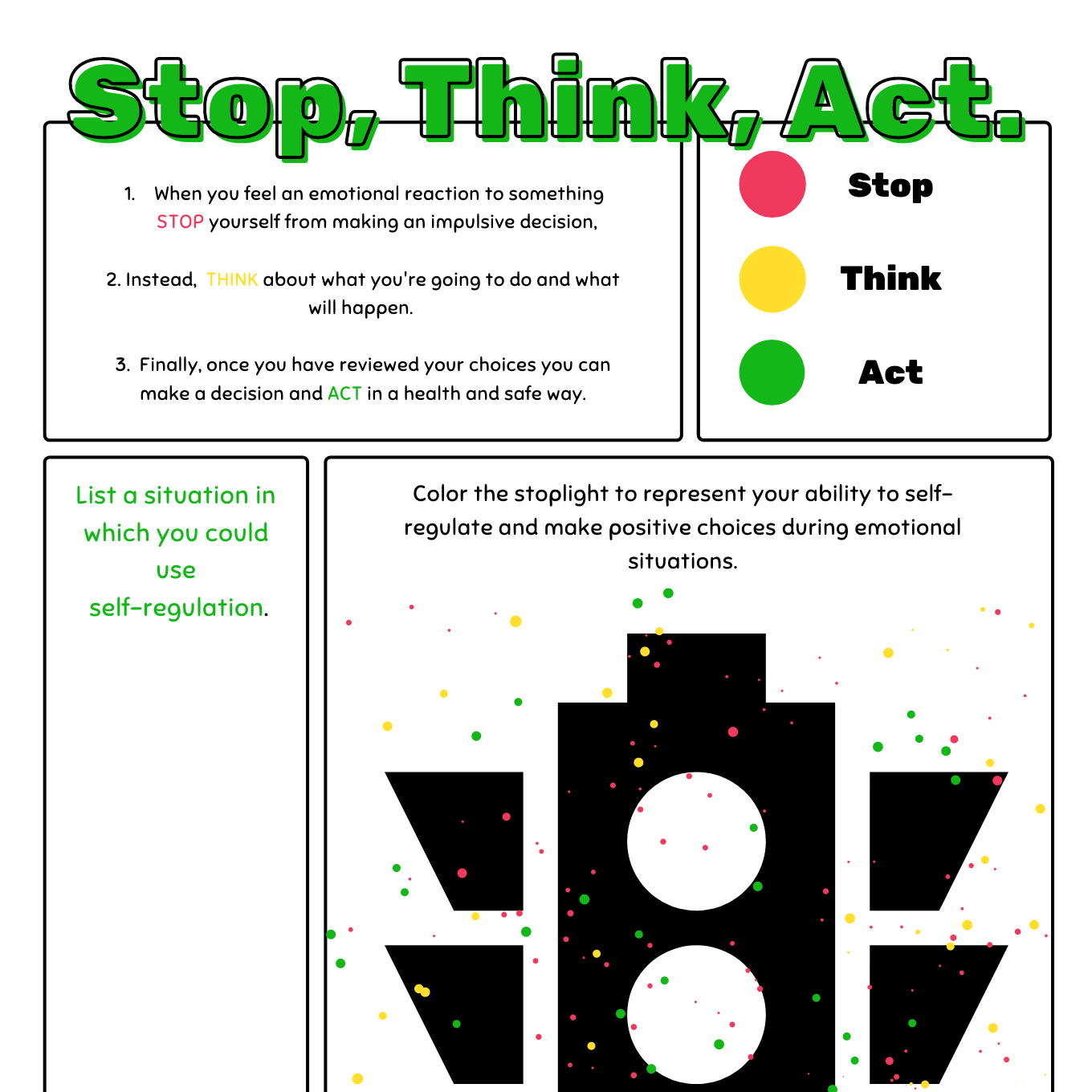 Stop, Think, Act: Self-Regulation - Mindstead - Worksheets Library for Free Printable Stop Think Act Worksheets