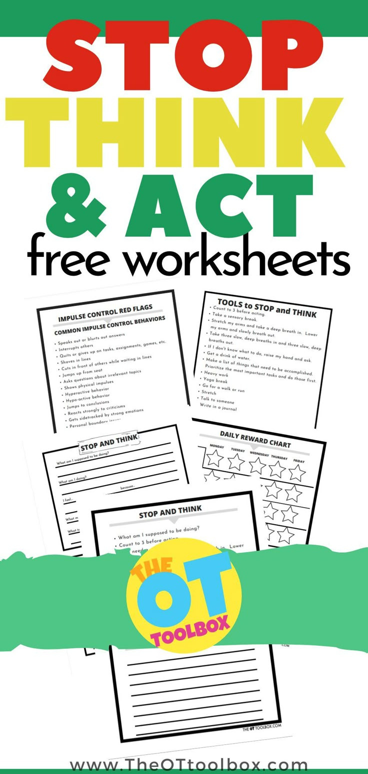 Stop, Think, And Act Worksheets pertaining to Free Printable Stop Think Act Worksheets