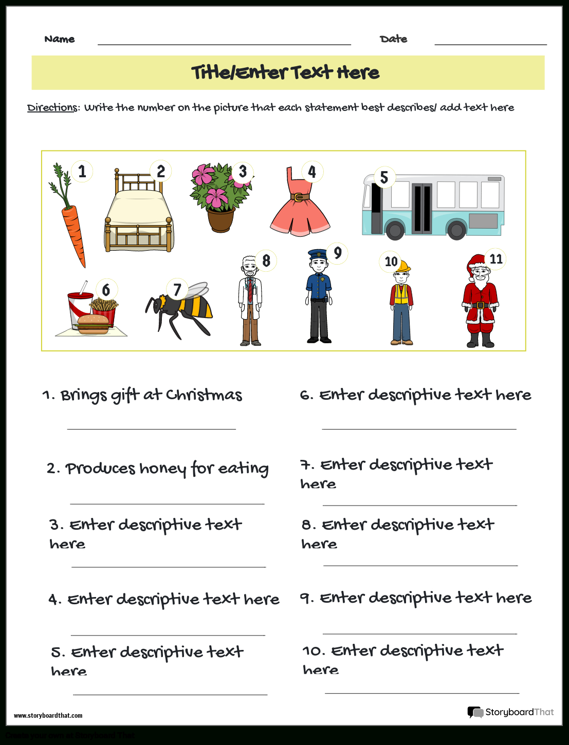Storyboard That: Free Vocabulary Worksheet Templates pertaining to Free Printable Vocabulary Worksheets