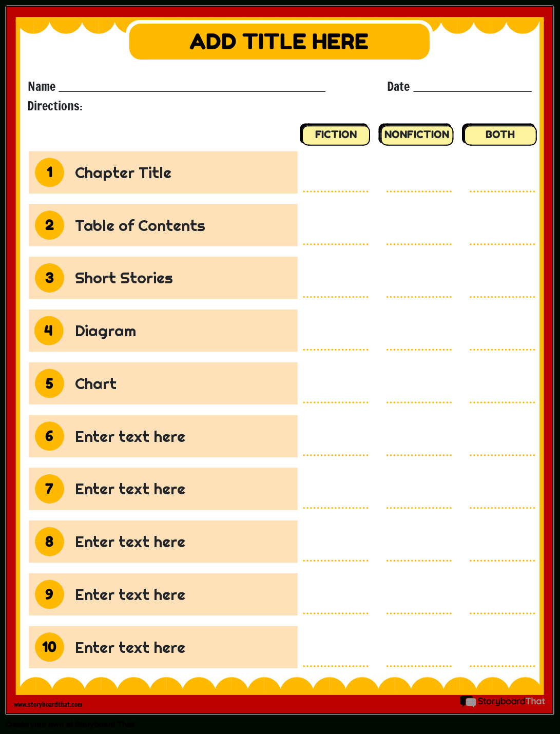 Storyboard That: Text Features Worksheets For Reading for Free Printable Nonfiction Text Features Worksheets