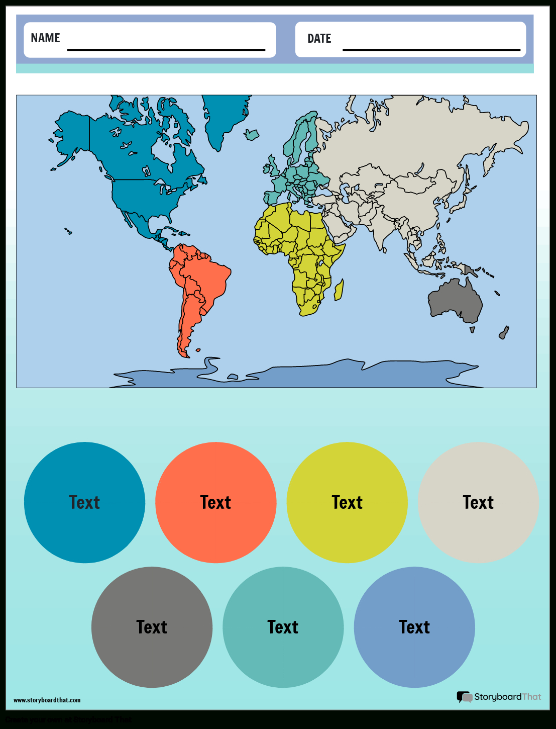 Storyboard That: World Geography Worksheet Templates regarding Free Printable Geography Worksheets