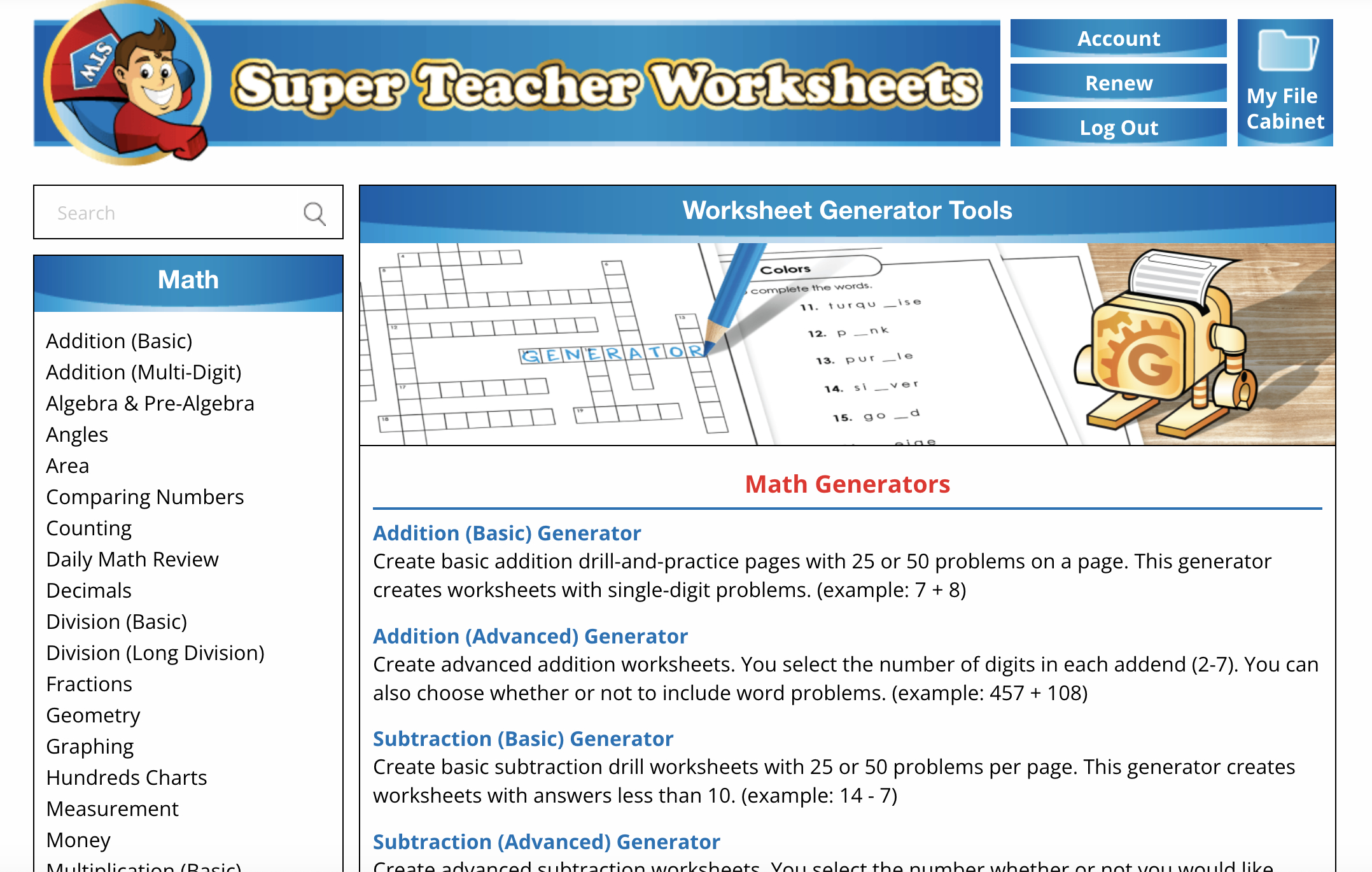 Super Teacher Worksheets | Katie J. Trent in Super Teacher Worksheets Free Printable