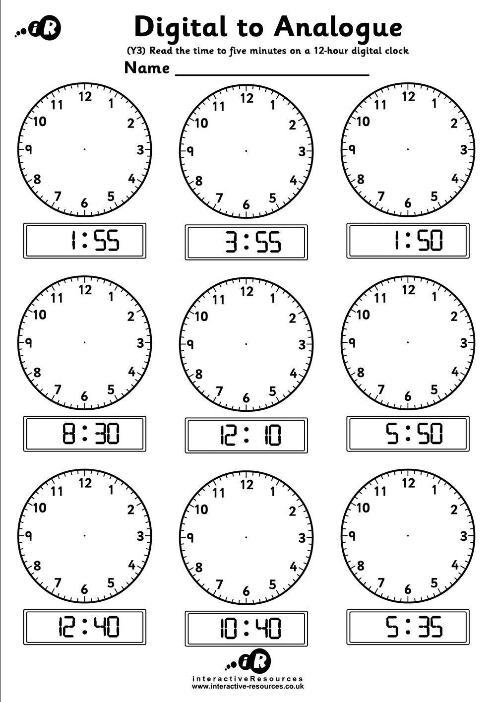 Teaching Time - Free Telling Time Worksheets inside Free Clock Worksheets Printable