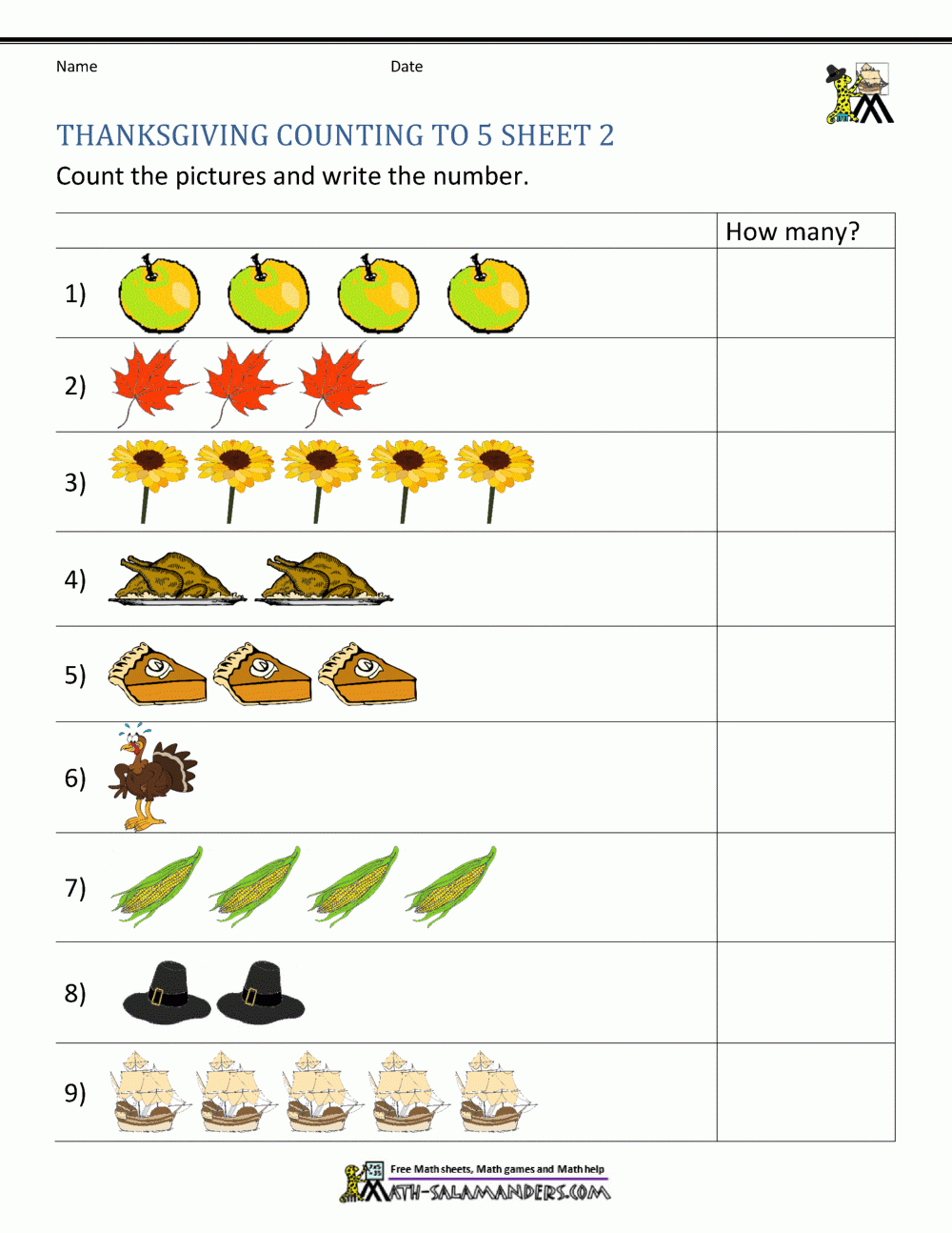 Thanksgiving Math Activities For Kindergarten pertaining to Thanksgiving Math Worksheets Free Printable