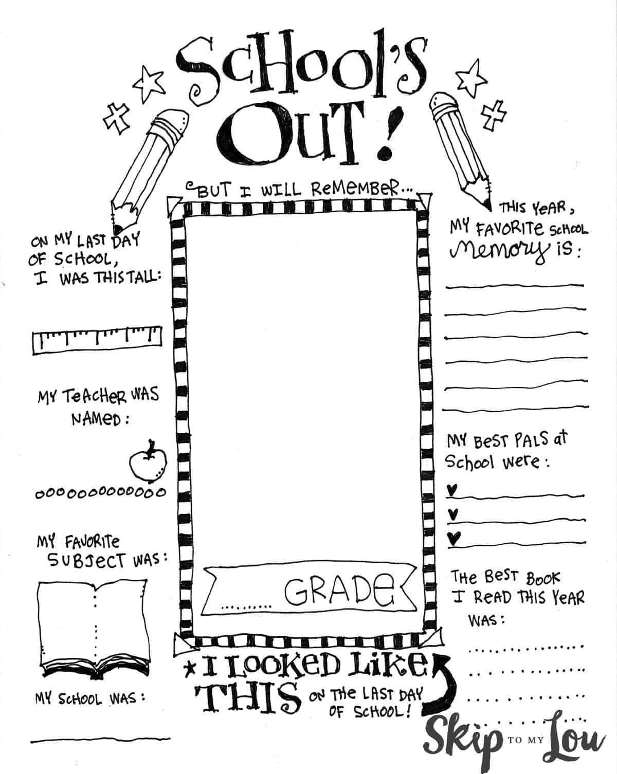 The Coolest Free Printable End Of School Coloring Page | Skip To pertaining to Free Printable End Of The Year Worksheets