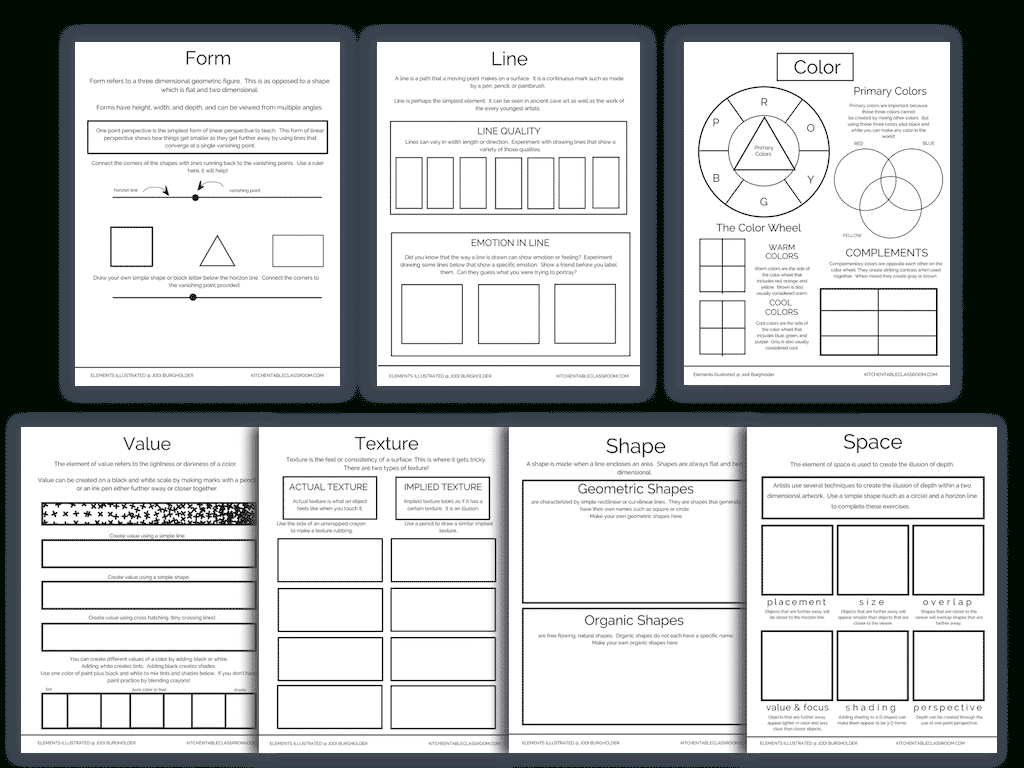 The Illustrated Elements- Elements Of Art Posters And Printable in Free Printable Elements of Art Worksheets