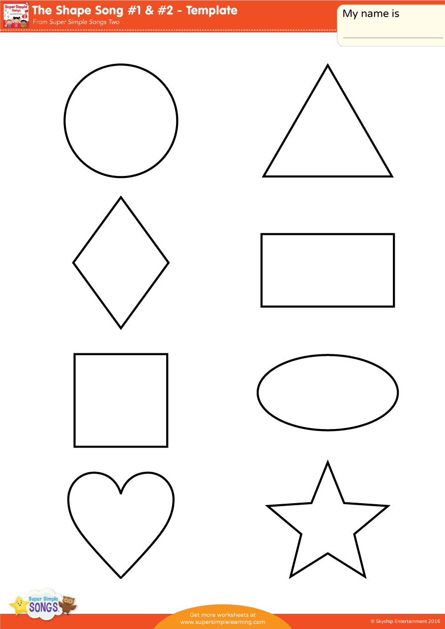 The Shape Song #1 &amp;amp; #2 - Template - Super Simple inside Free Printable Shapes and Colors Worksheets