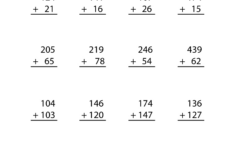 Third Grade Addition Worksheet intended for Free Printable Math Worksheets For 3rd Grade
