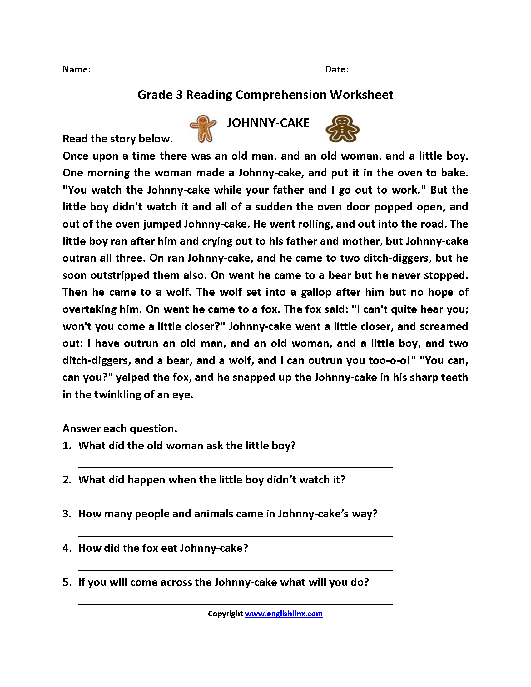 Third Grade Reading Worksheets | Improve Fluency &amp;amp; Vocabulary for 3Rd Grade Reading Comprehension Worksheets Free Printable
