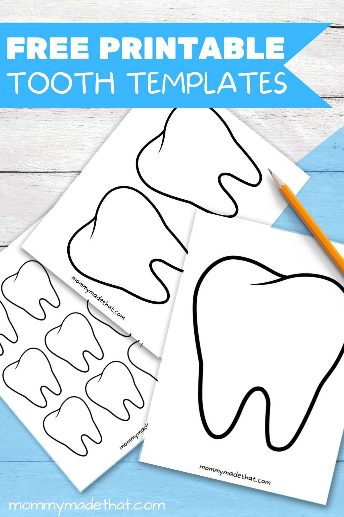 Tooth Templates (Free Printable Outlines!) with regard to Free Printable Preschool Teeth Worksheets