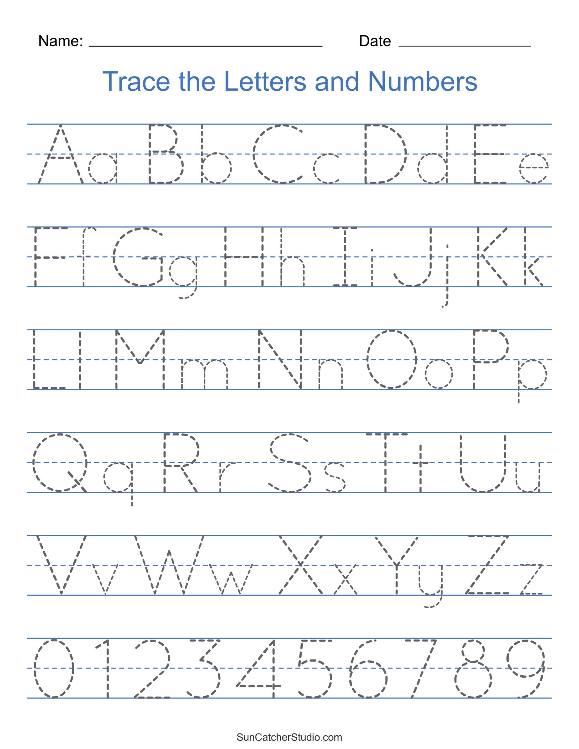 Tracing Alphabet Letters (Printable Handwriting Worksheets) – Free for Free Printable Abc Tracing Worksheets