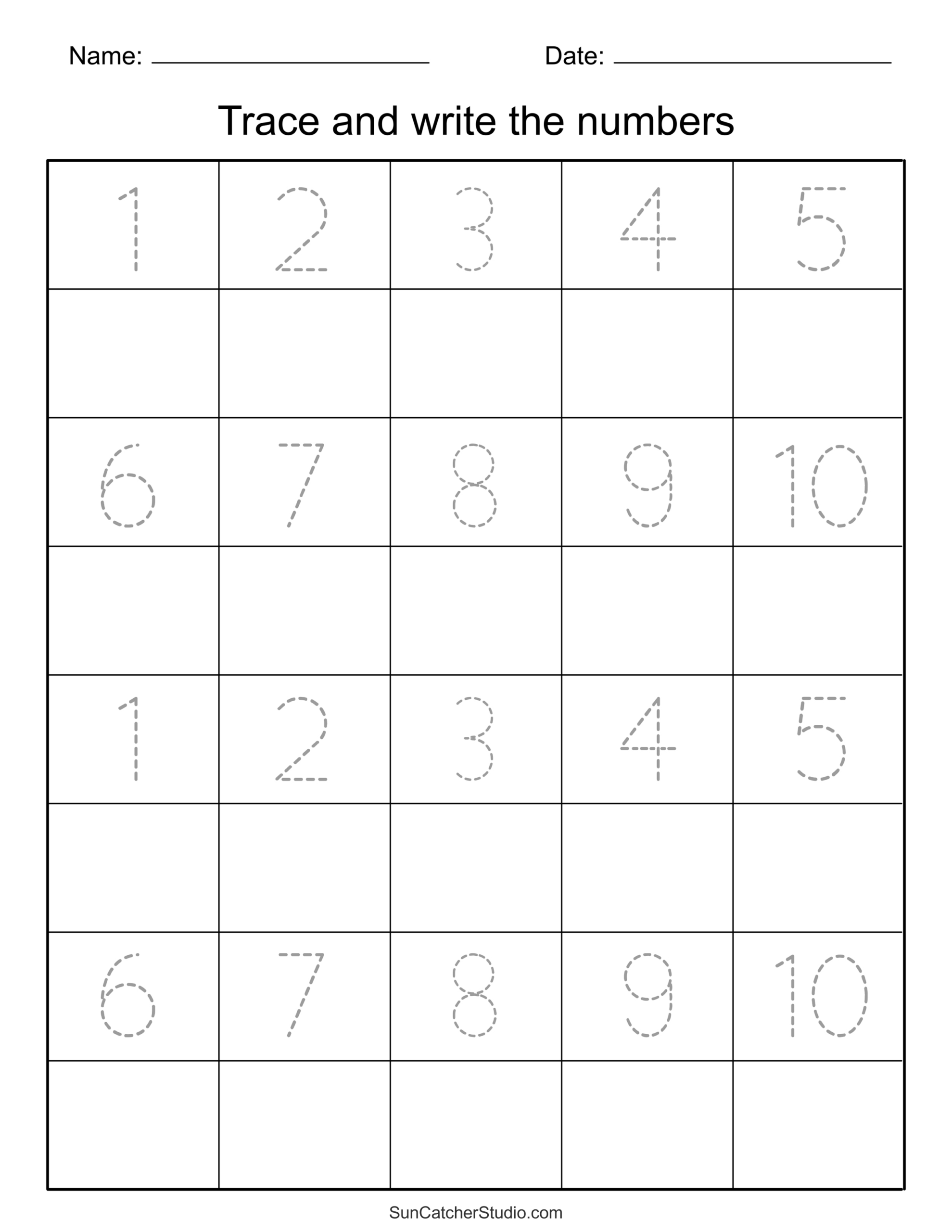 Tracing Numbers (Free Printable Practice Pdf Worksheets) – Free pertaining to Free Printable Tracing Numbers Worksheets For Kindergarten