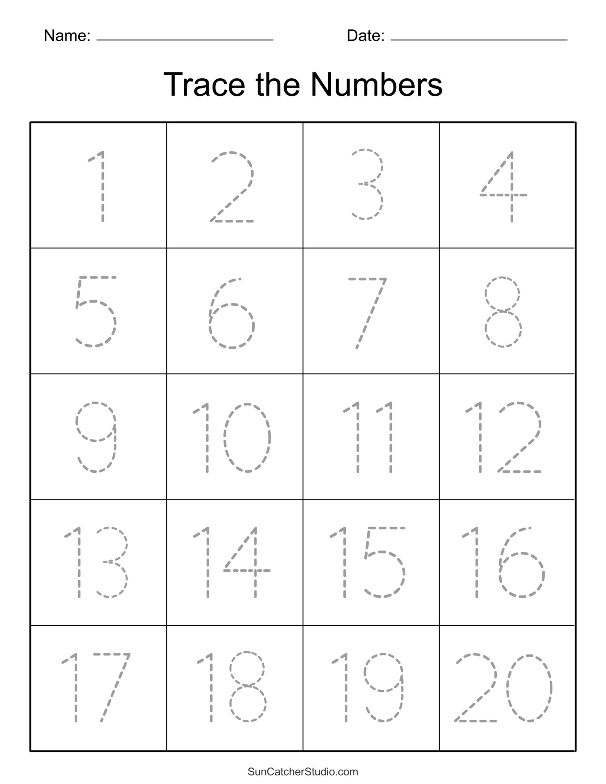 Tracing Numbers (Free Printable Practice Pdf Worksheets) – Free regarding Free Printable Tracing Preschool Worksheets
