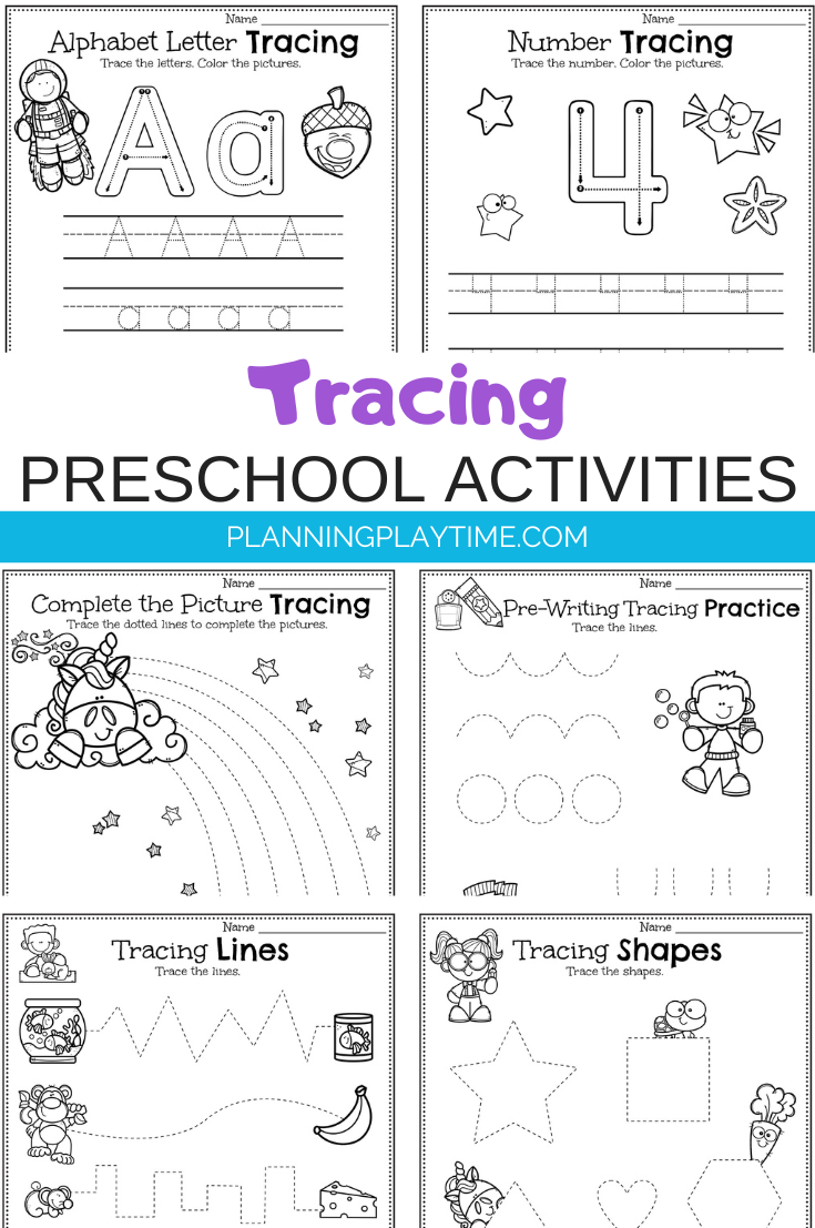 Tracing Worksheets And Activities For Preschool - Planning Playtime inside Free Printable Tracing Preschool Worksheets