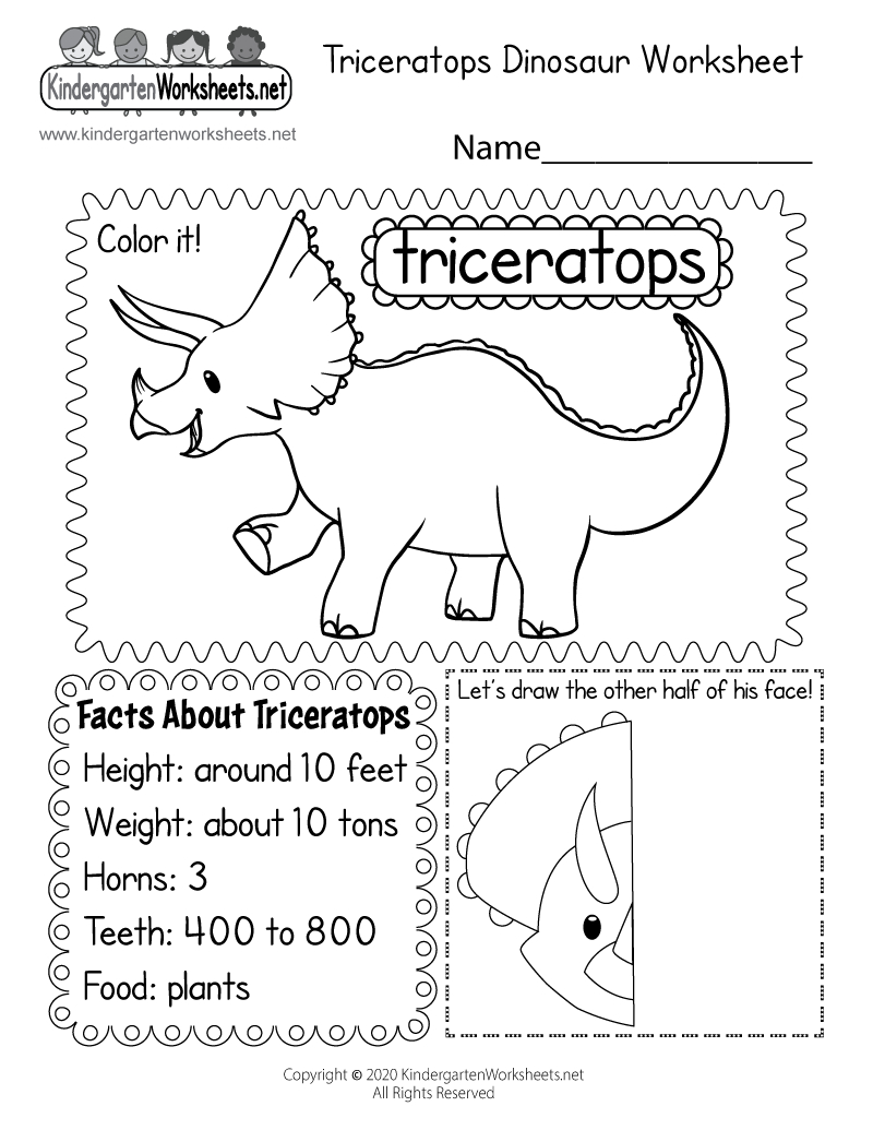 Triceratops Dinosaur Worksheet - Free Printable, Digital, &amp;amp; Pdf intended for Dinosaur Worksheets Free Printable