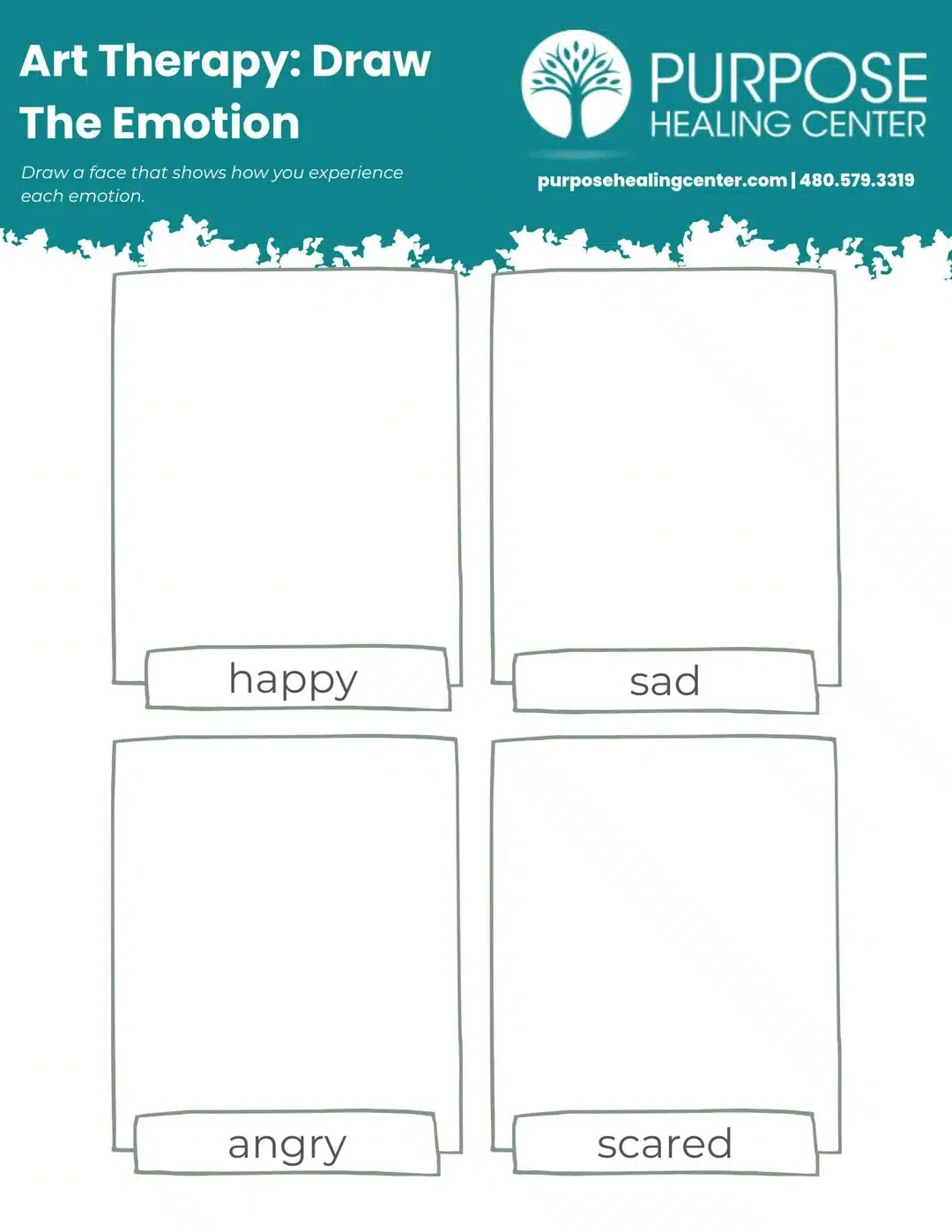 Using Art Therapy Worksheets In Rehab | Purpose Healing within Free Printable Art Therapy Worksheets