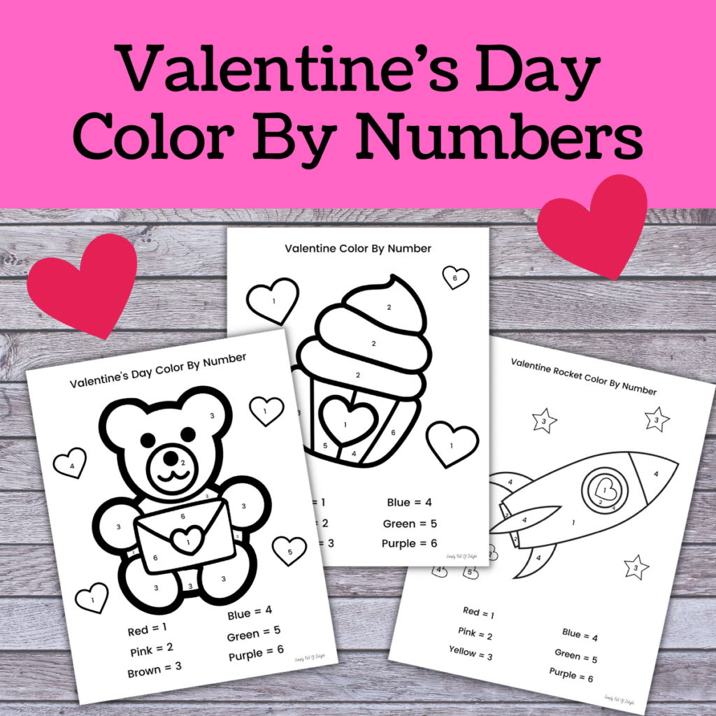 Valentine Colornumber Worksheets (Free Printable!) intended for Free Printable Valentine Worksheets
