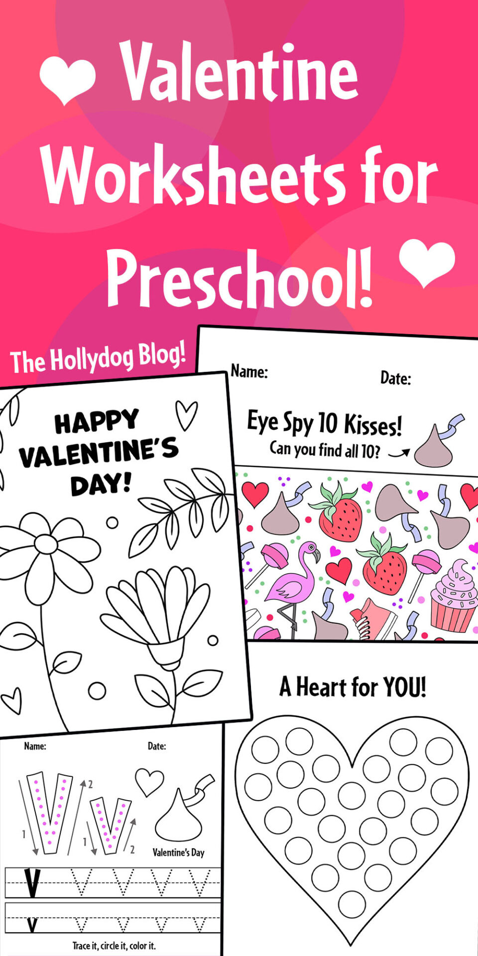 Valentine Worksheets For Preschool! ⋆ The Hollydog Blog pertaining to Free Valentine Printable Worksheets
