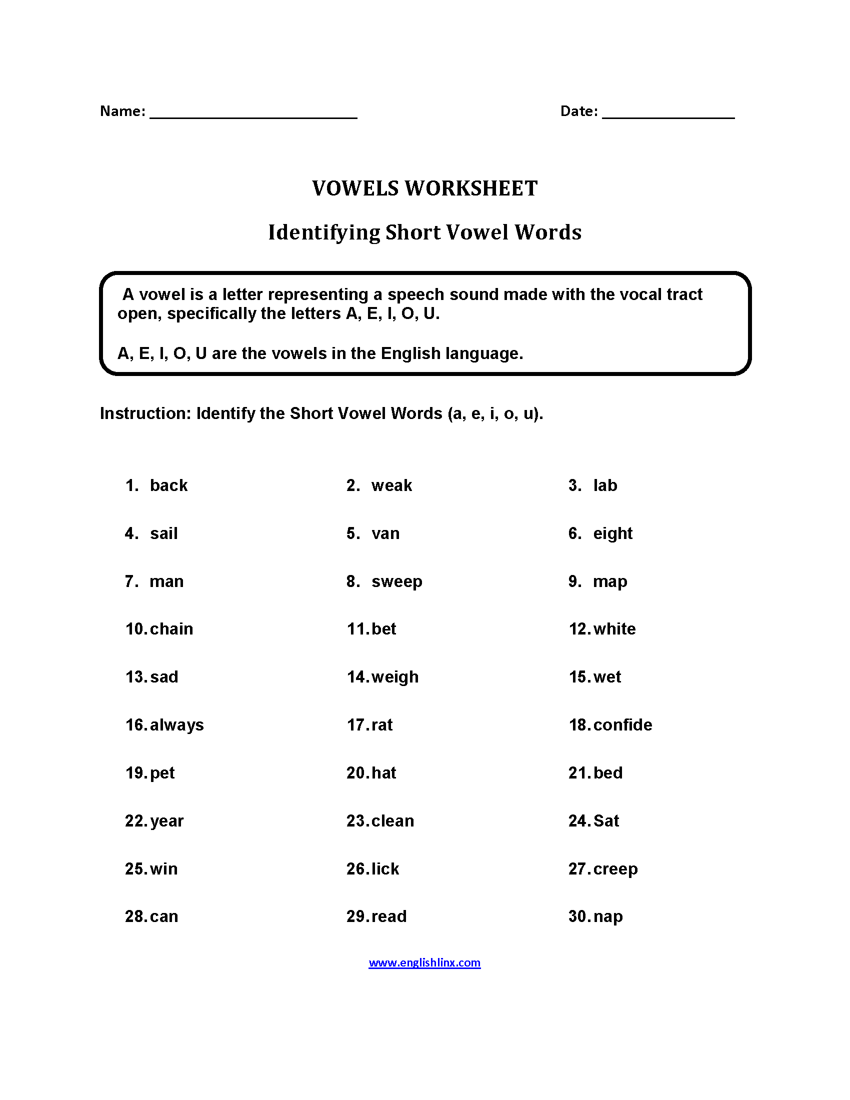 Vowels Worksheets | Printable Long And Short Vowel Phonics Practice throughout A E I O U Vowels Worksheets Free Printable