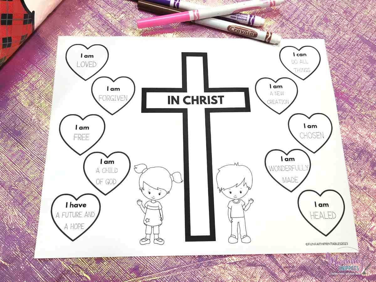 Who I Am In Christ Printable: Free Who I Am In Christ Worksheet in Free Printable Christian Worksheets