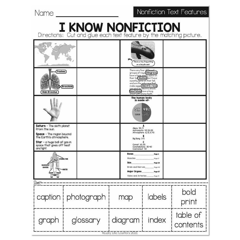 Winter - Early Finishers 1St Grade - Ela - Nonfiction Text pertaining to Free Printable Nonfiction Text Features Worksheets