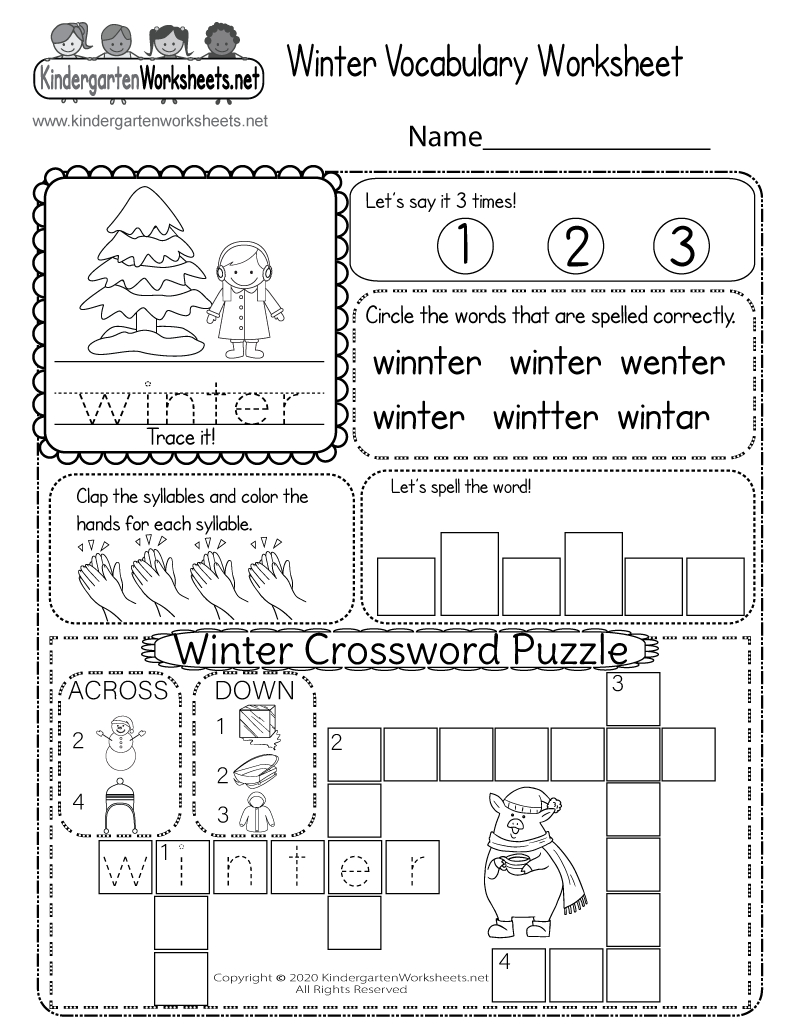Winter Vocabulary Worksheet - Free Printable, Digital, &amp;amp; Pdf in Free Winter Printable Worksheets