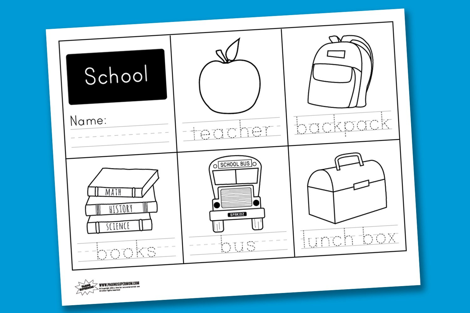 Worksheet Wednesday: School Handwriting - Paging Supermom in Free Printable School Worksheets