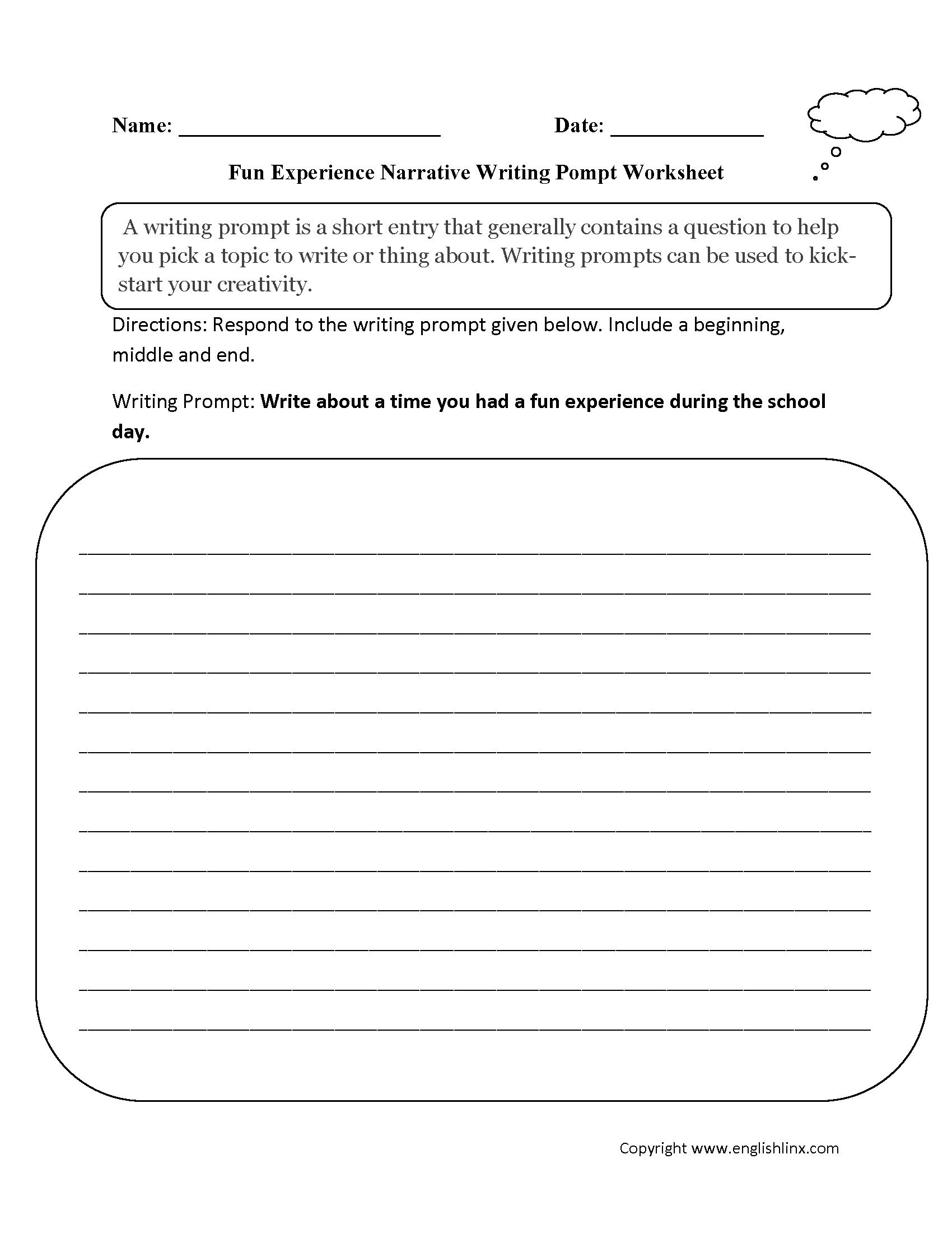 Writing Prompts Worksheets | Narrative Writing Prompts Worksheets regarding Free Printable 5Th Grade Writing Worksheets