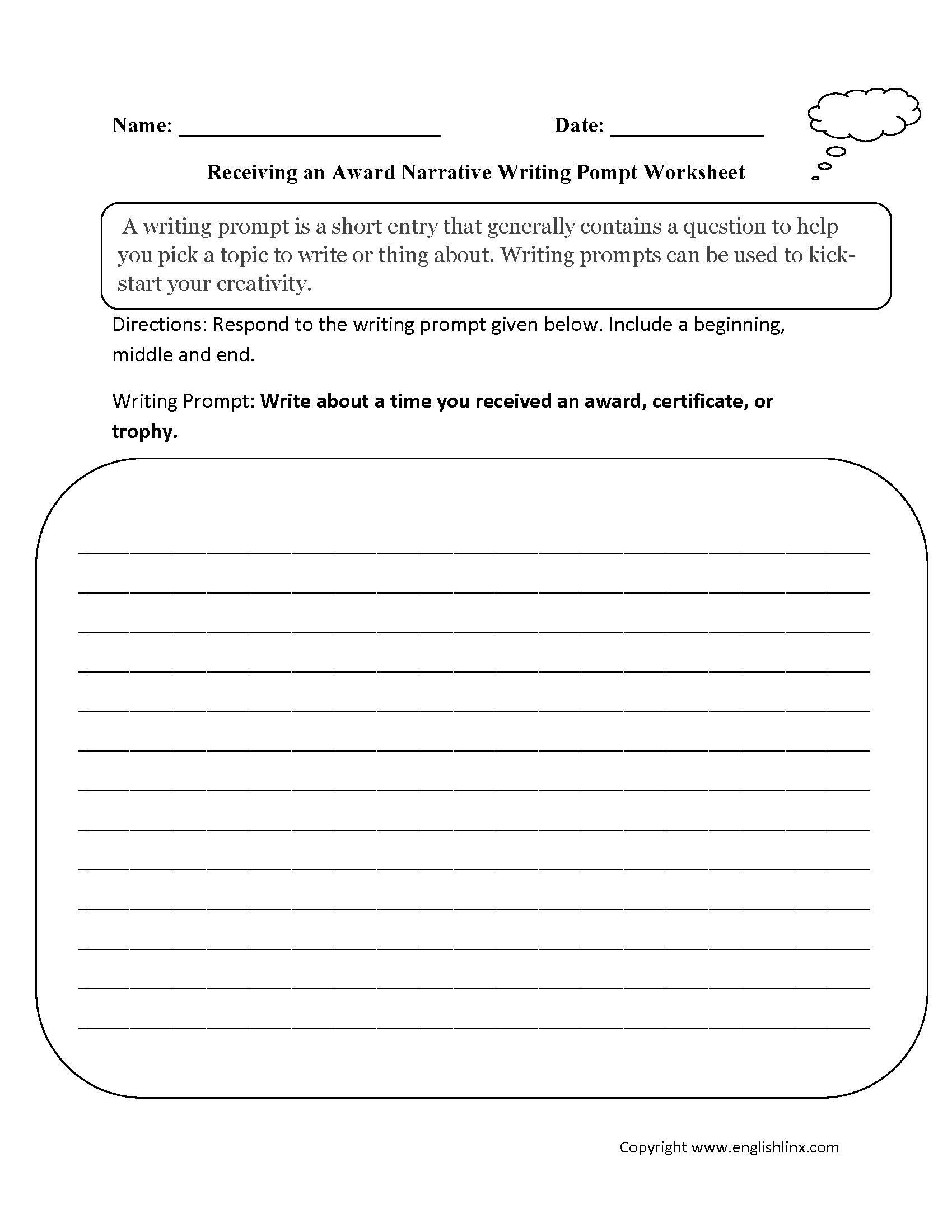 Writing Prompts Worksheets | Narrative Writing Prompts Worksheets throughout Free Printable 3Rd Grade Writing Worksheets
