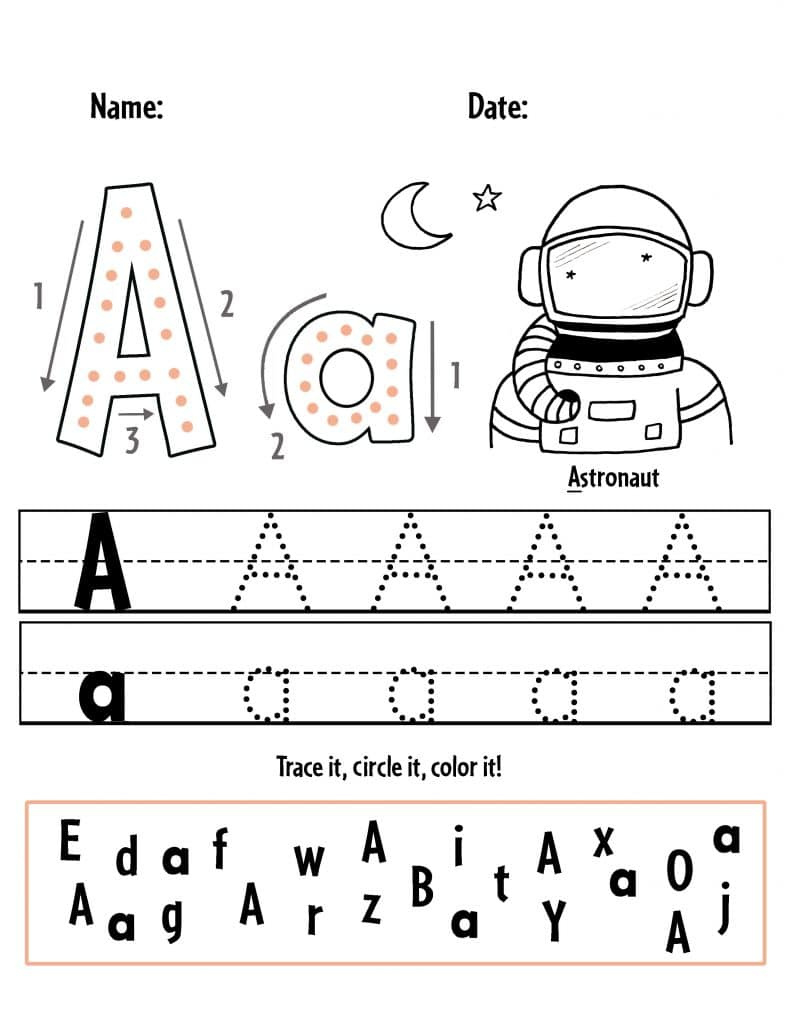 Free Alphabet Worksheets For Preschool! ⋆ The Hollydog Blog within Free Printable Letter A Worksheets Preschool