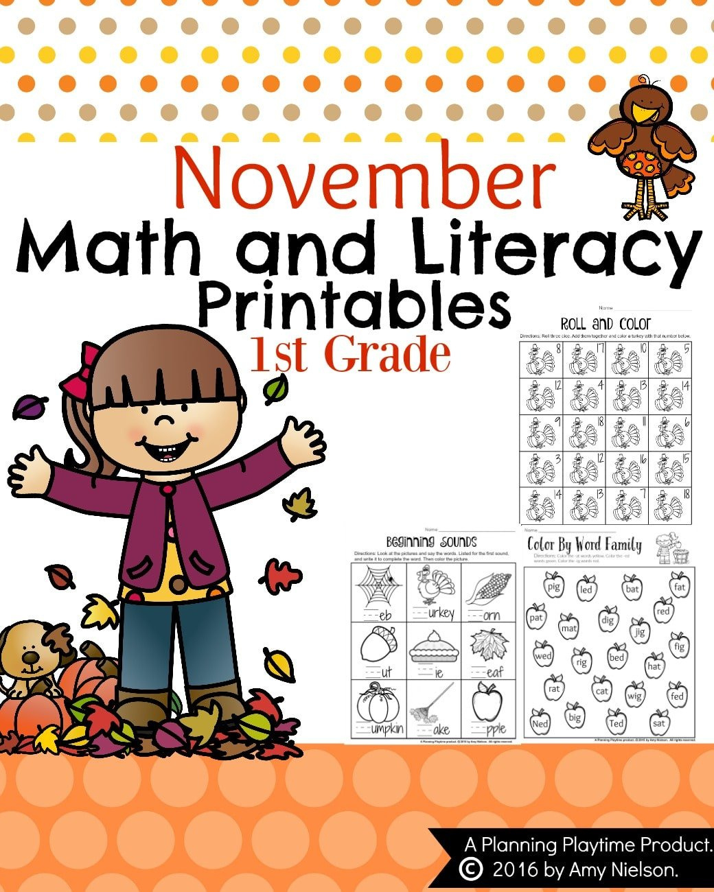 November First Grade Worksheets - Planning Playtime throughout Free Printable Worksheets For 1st Grade Math