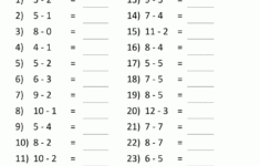 Subtraction Facts Worksheets 1St Grade throughout Free Printable Worksheets For 1st Grade Math