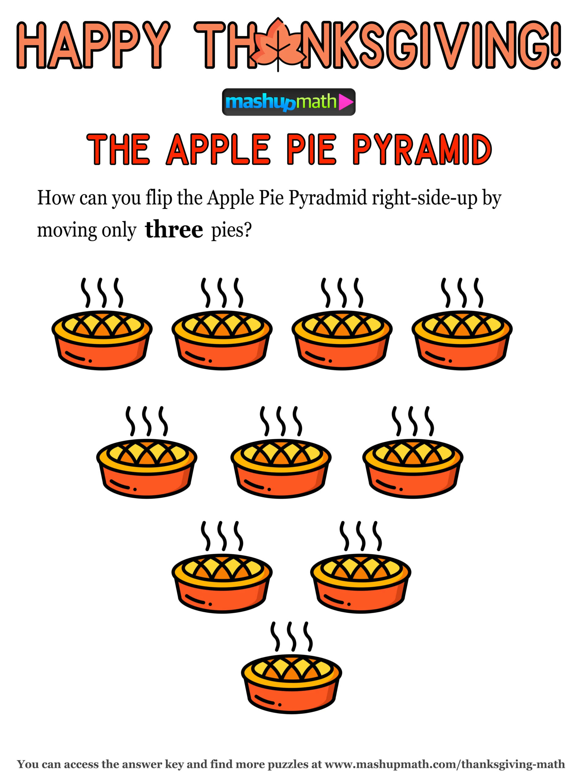12 Thanksgiving Math Activities For Grades 1-8 — Mashup Math for Happy Thanksgiving Math Worksheet