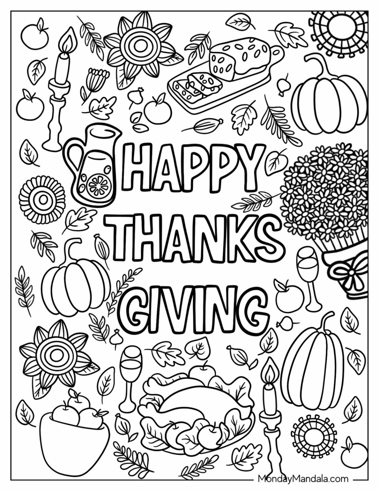 67 Thanksgiving Coloring Pages (Free Pdf Printables) within Happy Thanksgiving Worksheet