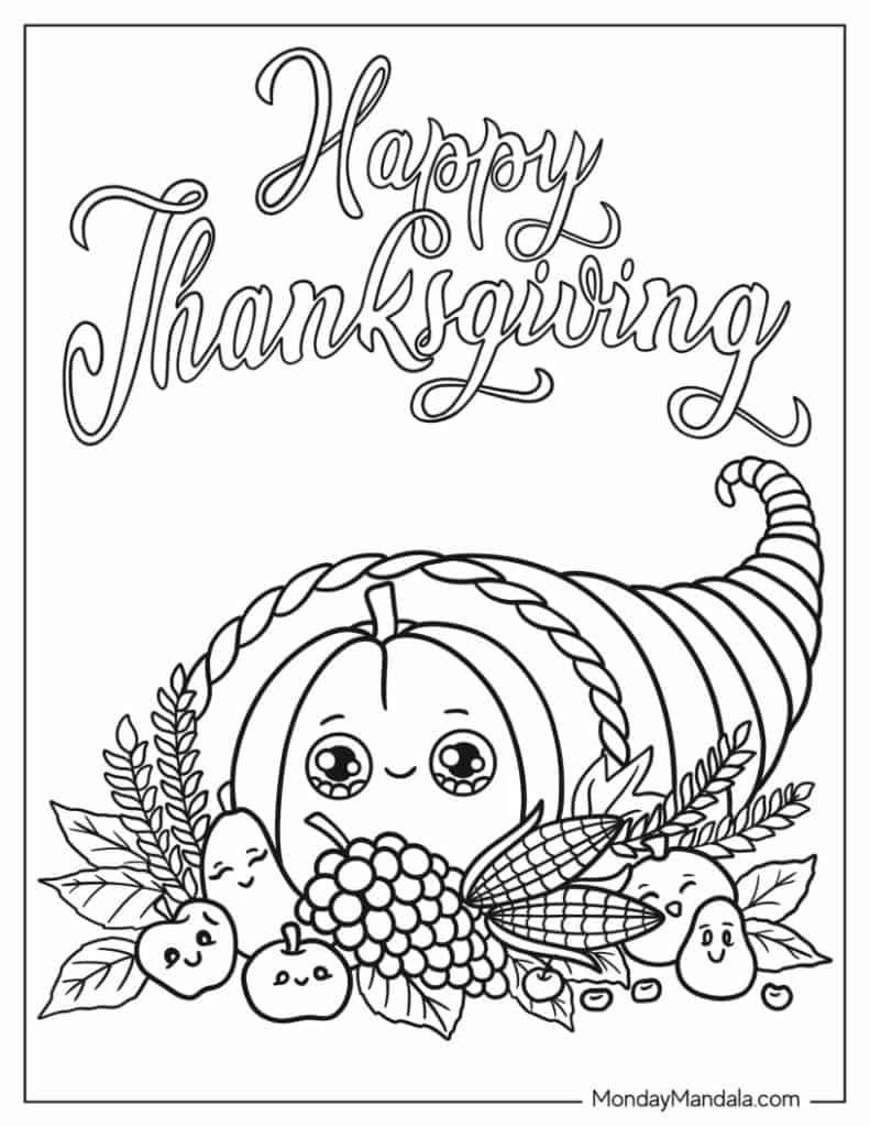 67 Thanksgiving Coloring Pages (Free Pdf Printables) within Thanksgiving Coloring Worksheet