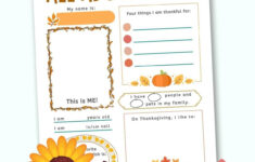 All About Me - Thanksgiving Printable Worksheet pertaining to Thanksgiving Themed Worksheets
