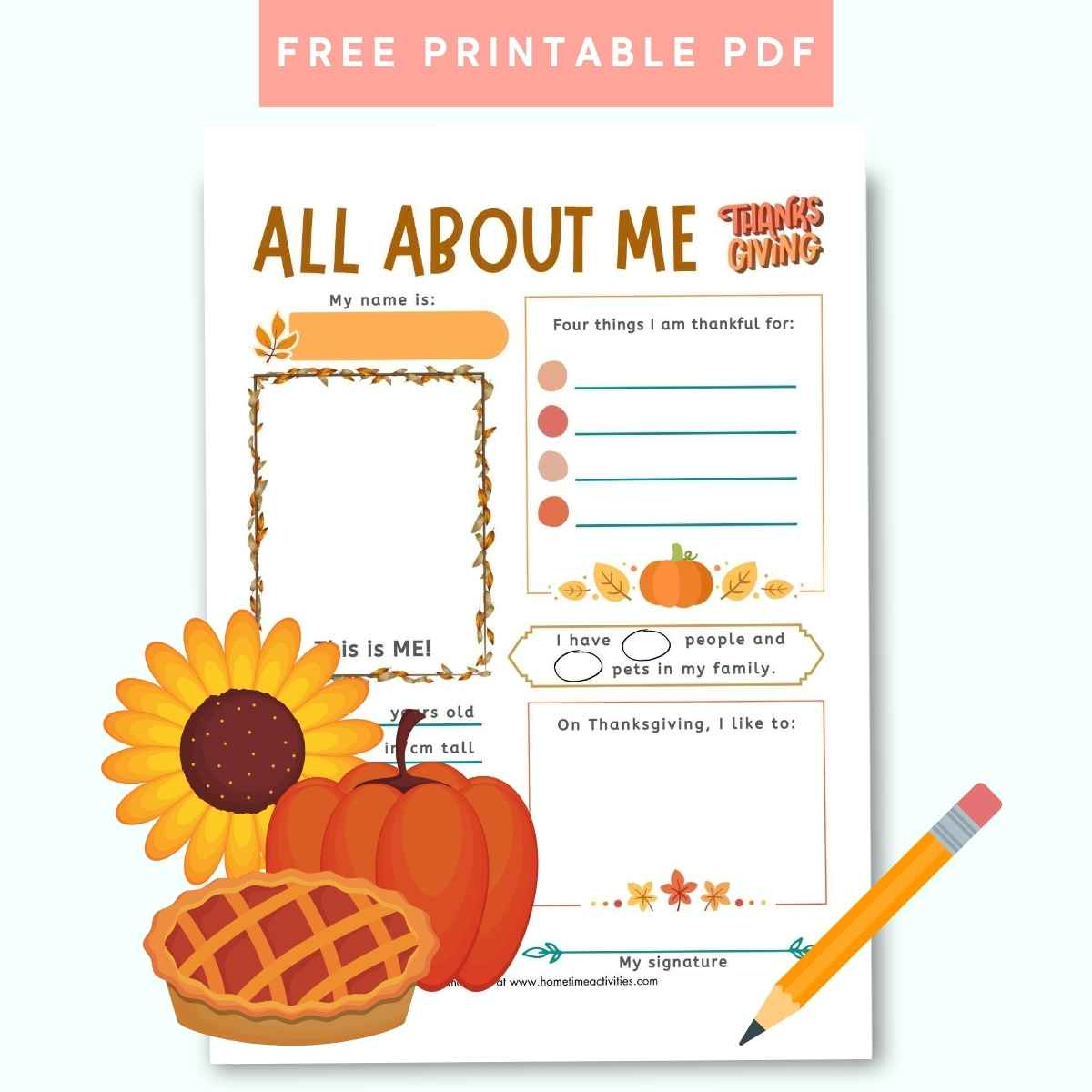 All About Me - Thanksgiving Printable Worksheet with regard to Fill In The Blank Thanksgiving Worksheets