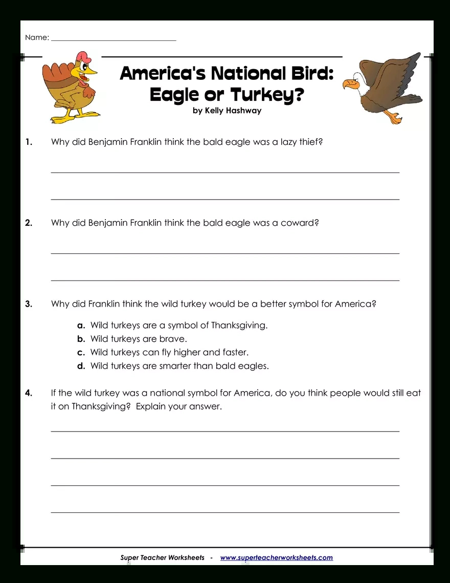 America&amp;#039;S National Bird - Edubirdie with regard to Super Teacher Worksheets Thanksgiving